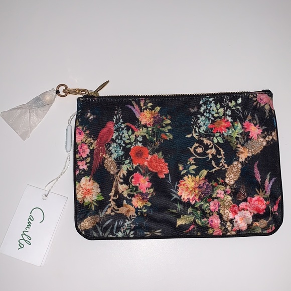 LAST ONE 🖤 CAMILLA *Hampton Hive* black floral coin & phone purse bag pochette - Picture 4 of 5